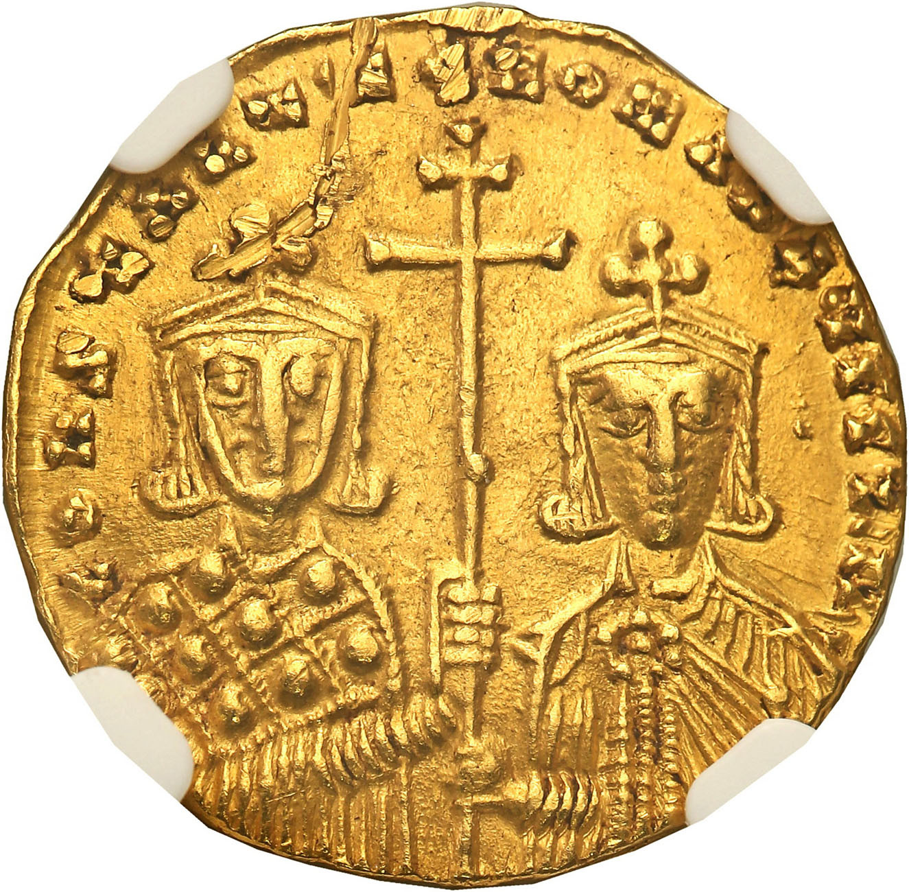 Bizancjum. Basil II i Constantine VIII (976-1025). Histamenon 977-989, Konstantynopol NGC Ch 5/5 3/5